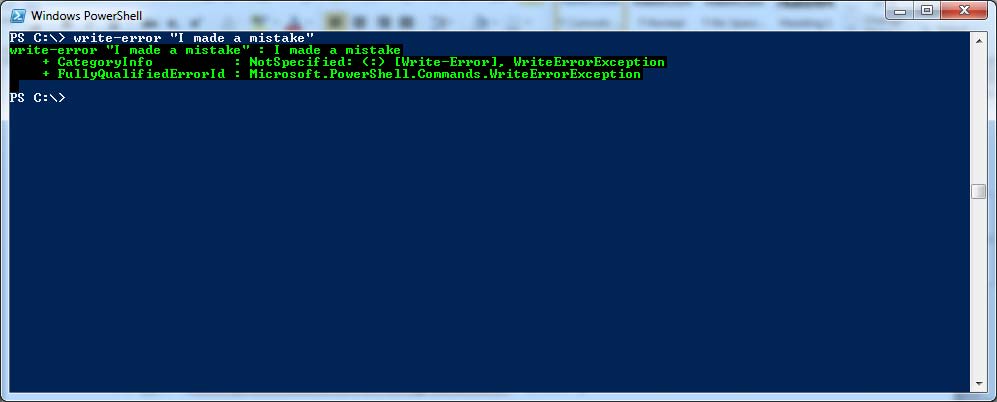 Color my PowerShell world; errors in green