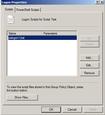 A legacy logon script running PowerShell