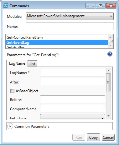 Here's what you need to know about Get-Eventlog, courtesy of Show-Command.
