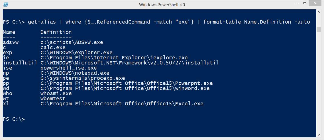 Creating EXE Aliases in PowerShell -- Microsoft Certified Professional  Magazine Online